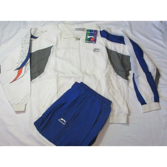 Slazenger Other - 90s NOS Vintage SLAZENGER Men's XL TRACK SUIT Jacket Pants COLOR BLOCK Nylon